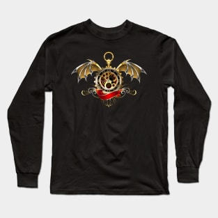 Clock with Dragon Wings ( Steampunk wings ) Long Sleeve T-Shirt